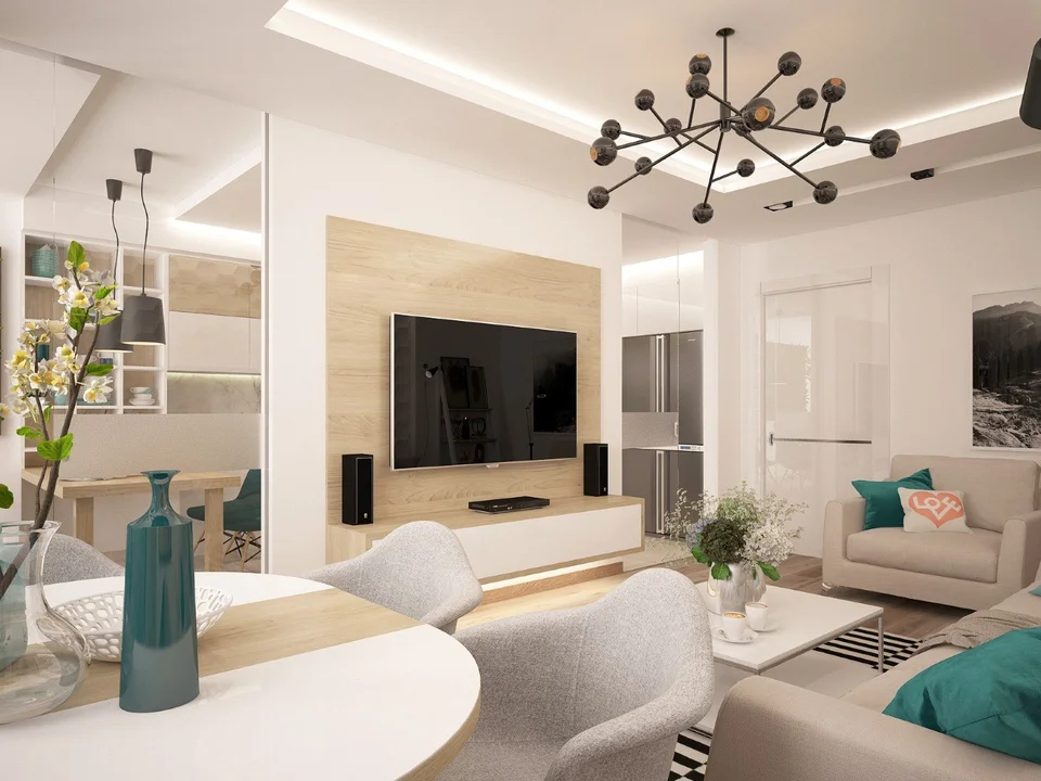 Интерьер квартиры в современном стиле в светлых