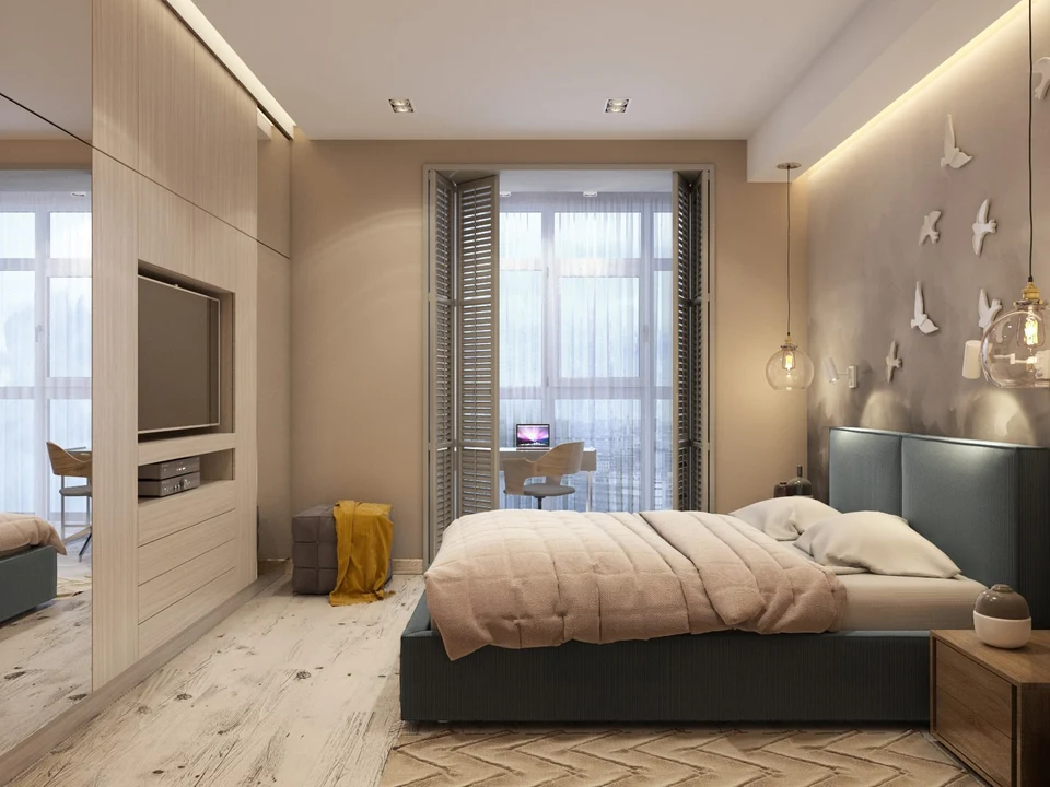 Дизайн спальни 12 кв м в современном стиле