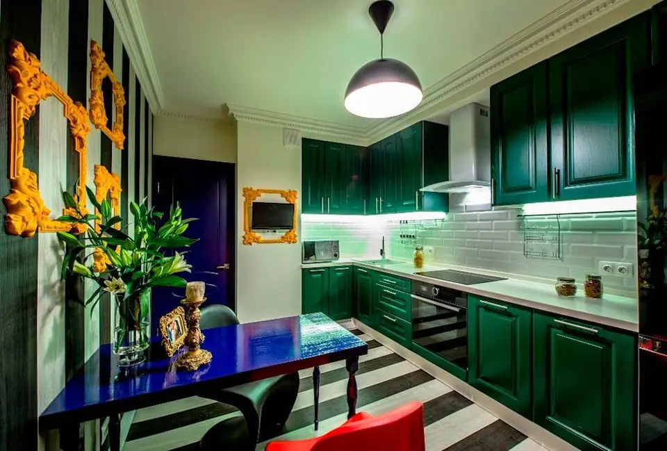 Зелёная кухня дизайн