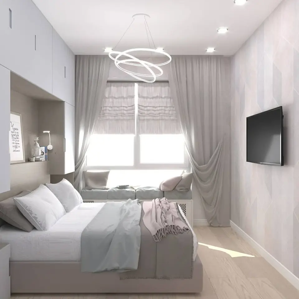 Дизайн спальни холостяка в светлых тонах