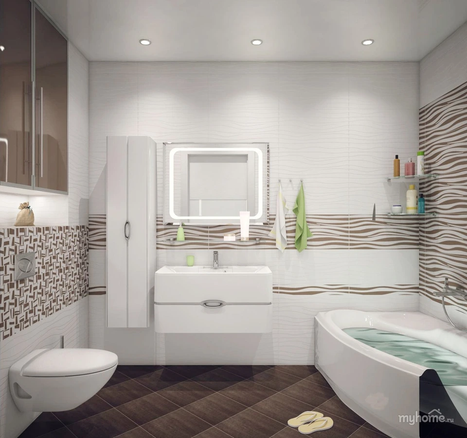 Светлая ванная комната дизайн