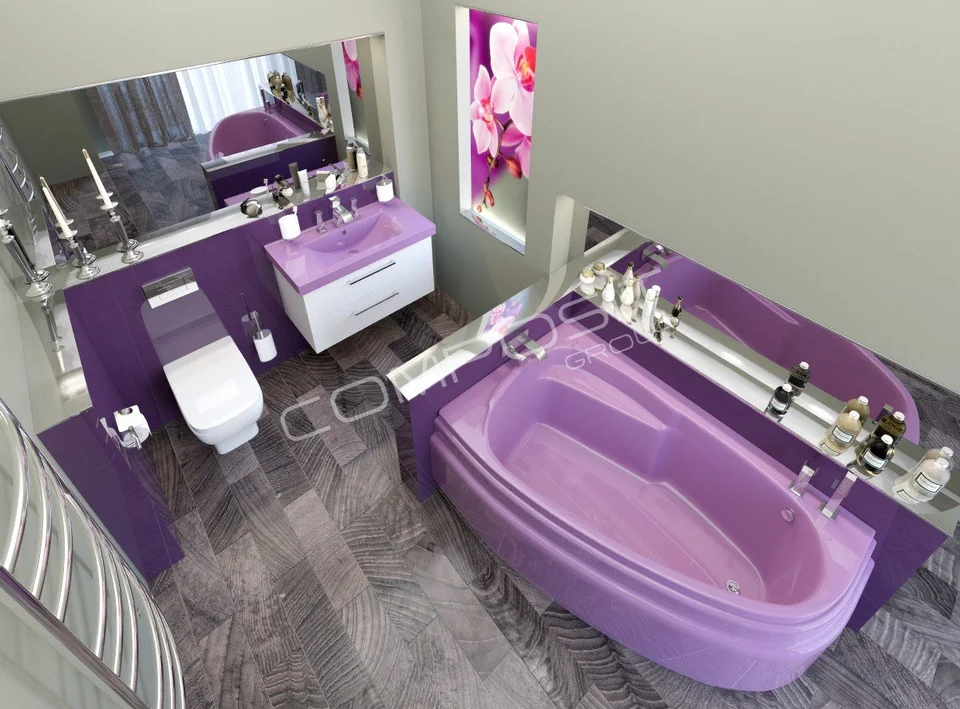 Фиолетовая ванная комната