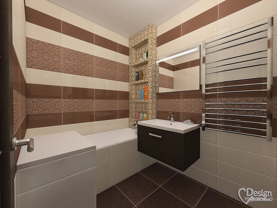 Ванная комната в коричневых тонах