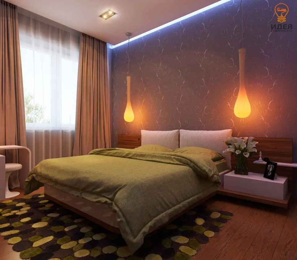 Дизайн освещения в спальне