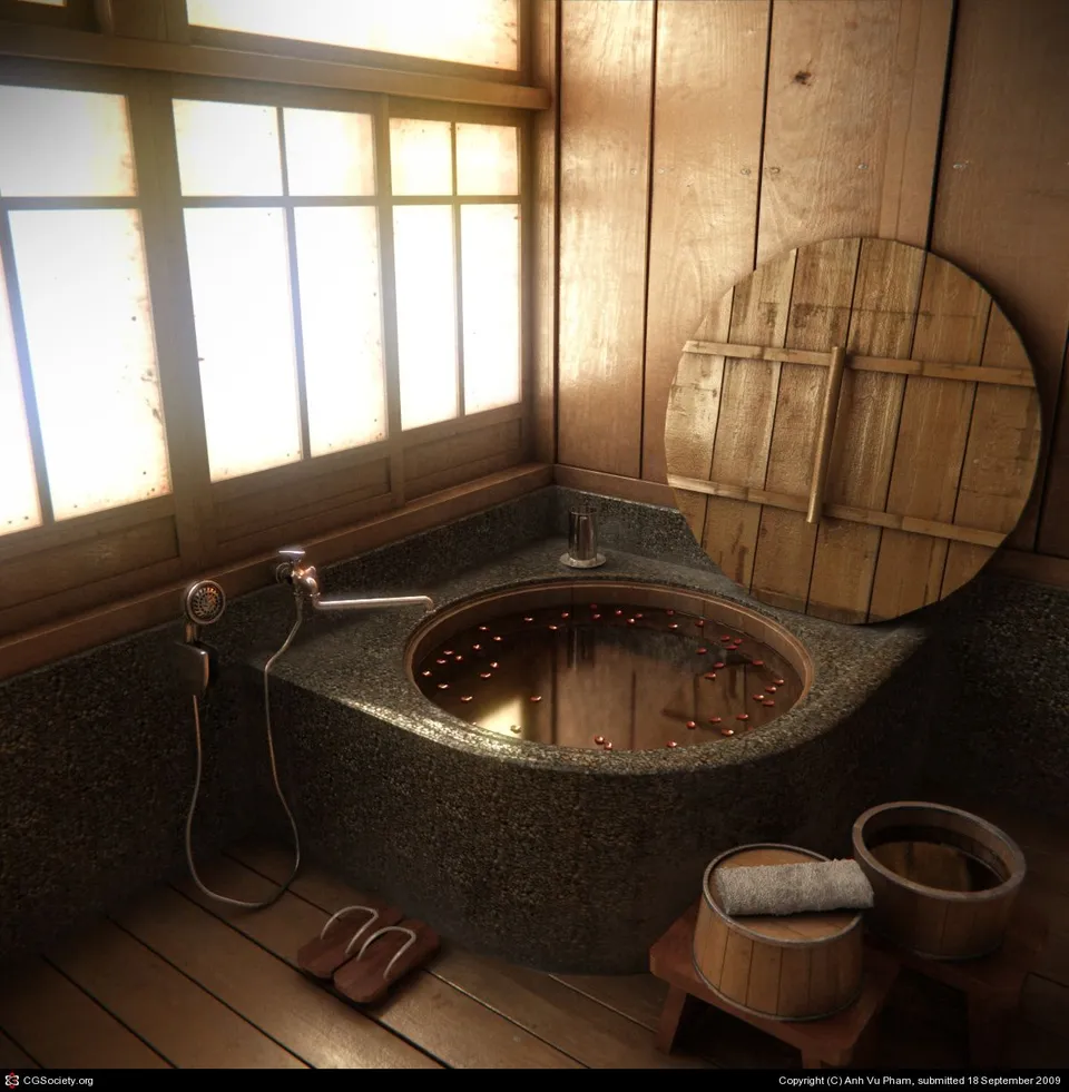 Традиционная японская ванная комната
