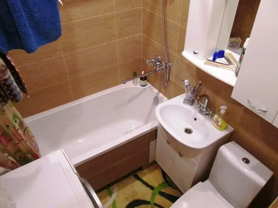 Совмещенный туалет с ванной в хрущевке
