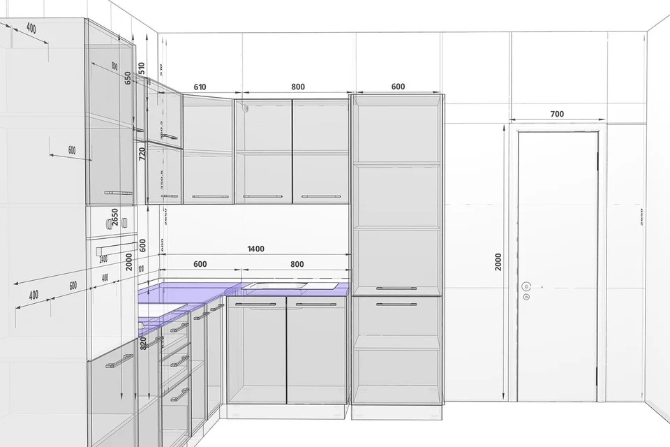 Высота кухонного шкафа