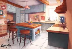 Cartoon kitchen photo