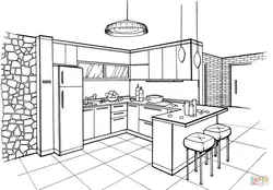 Kitchen Photo Drawing