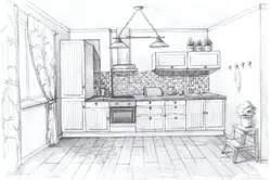 Kitchen photo drawing