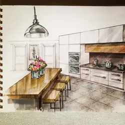 Kitchen photo drawing
