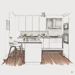 Photo sketches of the kitchen