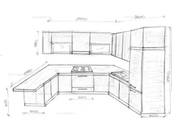 Photo sketches of the kitchen