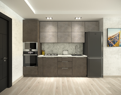 Серый бетон кухня фото