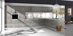 Gray concrete kitchen photo