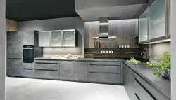 Gray concrete kitchen photo