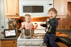 Photo of baby in the kitchen