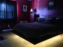 Photo of a bedroom in the dark