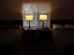 Photo of a bedroom in the dark