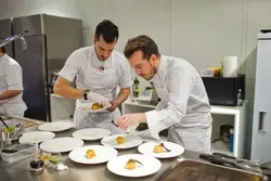 Photo of the kitchen at work