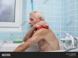 Elderly in the bathroom photo
