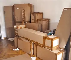Kitchen in boxes photo