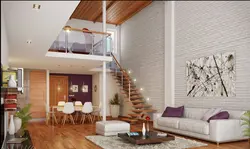Living room with mezzanine photo