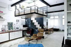 Living room with mezzanine photo