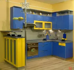 Жоўта сіняя кухня фота
