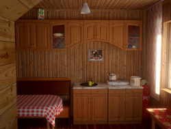Kitchen in a trailer photo