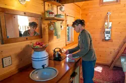 Kitchen in a trailer photo