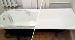 Enameling cast iron bathtub photo