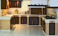 Kitchen made of blocks photo