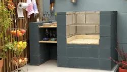 Kitchen made of blocks photo