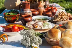 Russian cuisine table photo