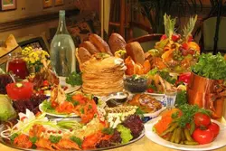 Russian cuisine table photo