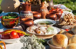 Russian cuisine table photo
