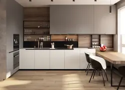 Gray kitchen photo modern