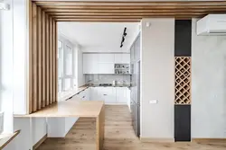 Kitchen zoning with slats photo