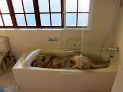 Леонов спит в ванной фото