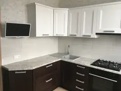 Kitchen with beveled corner photo