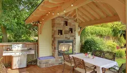 Summer kitchen with canopy photo