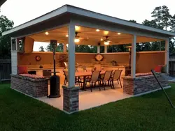 Summer kitchen with canopy photo