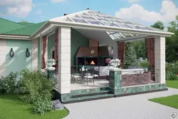 Summer kitchen with canopy photo