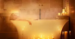 Photo In The Bathroom With Candles