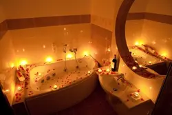 Photo in the bathroom with candles