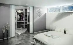 Glass dressing room in the bedroom photo