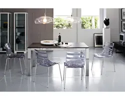 Glass chairs for kitchen photo