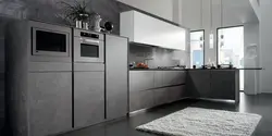 Kitchens made of plastic gray photos
