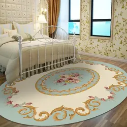 Round carpet in the bedroom photo